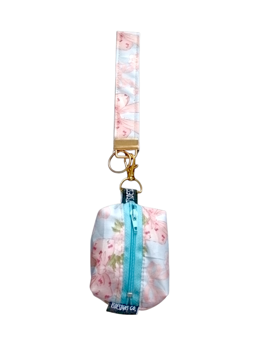 KEY WRISTLET + MINI COIN BAG | Bows | Pastel
