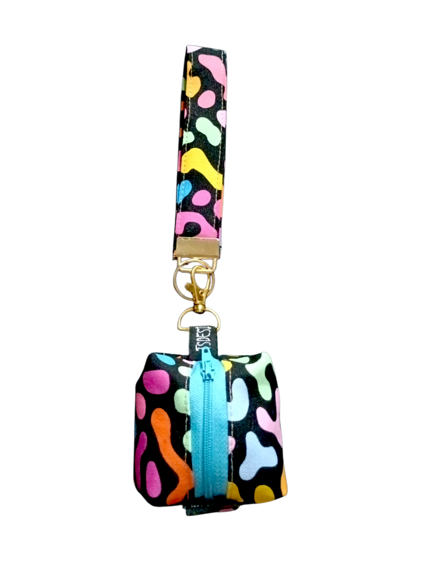 KEY WRISTLET + MINI COIN BAG | Rainbow Abstract