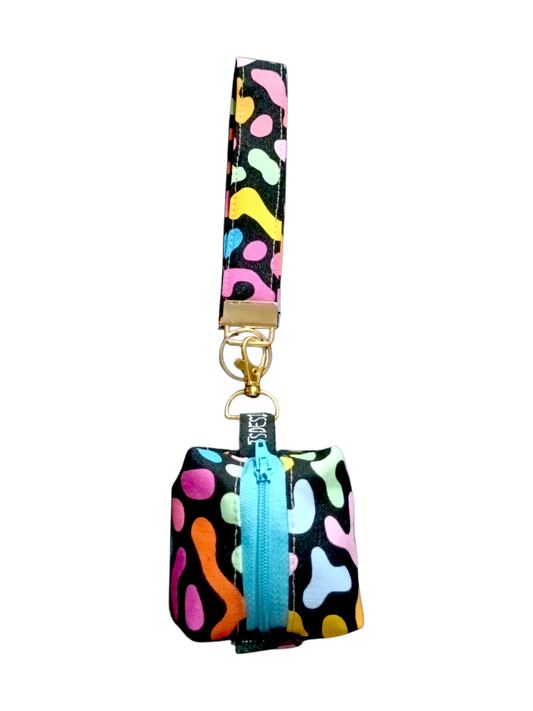 KEY WRISTLET + MINI COIN BAG | Rainbow Abstract