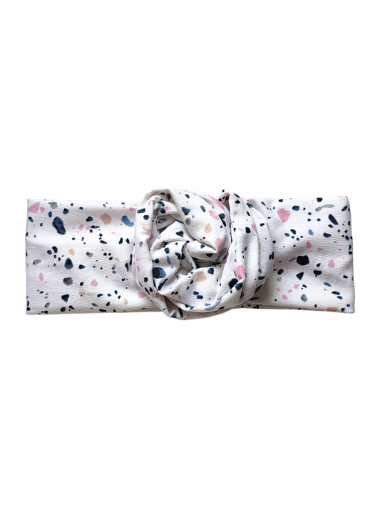 BETTY BOO BANDS™ WIRED HEADWRAP | Terrazzo Stone | White & Pink