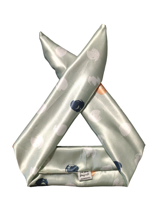 BETTY BOO BANDS™ WIRED HEADWRAP | Satin Light Green | Mint with Dots