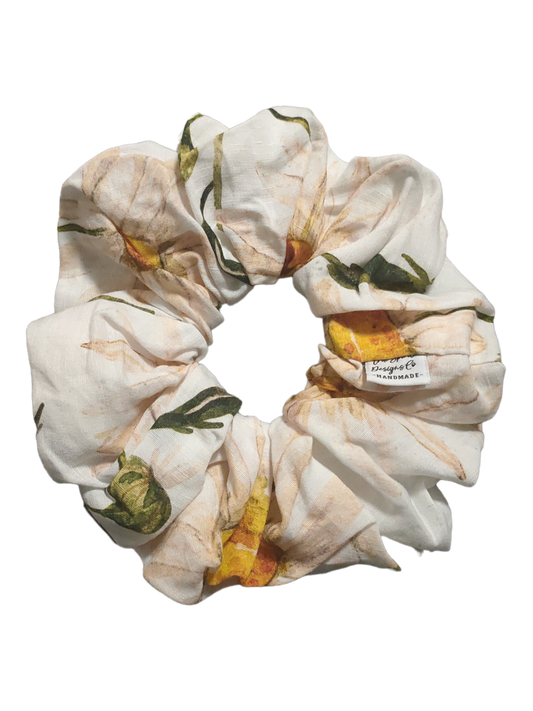 XXL Linen White Floral