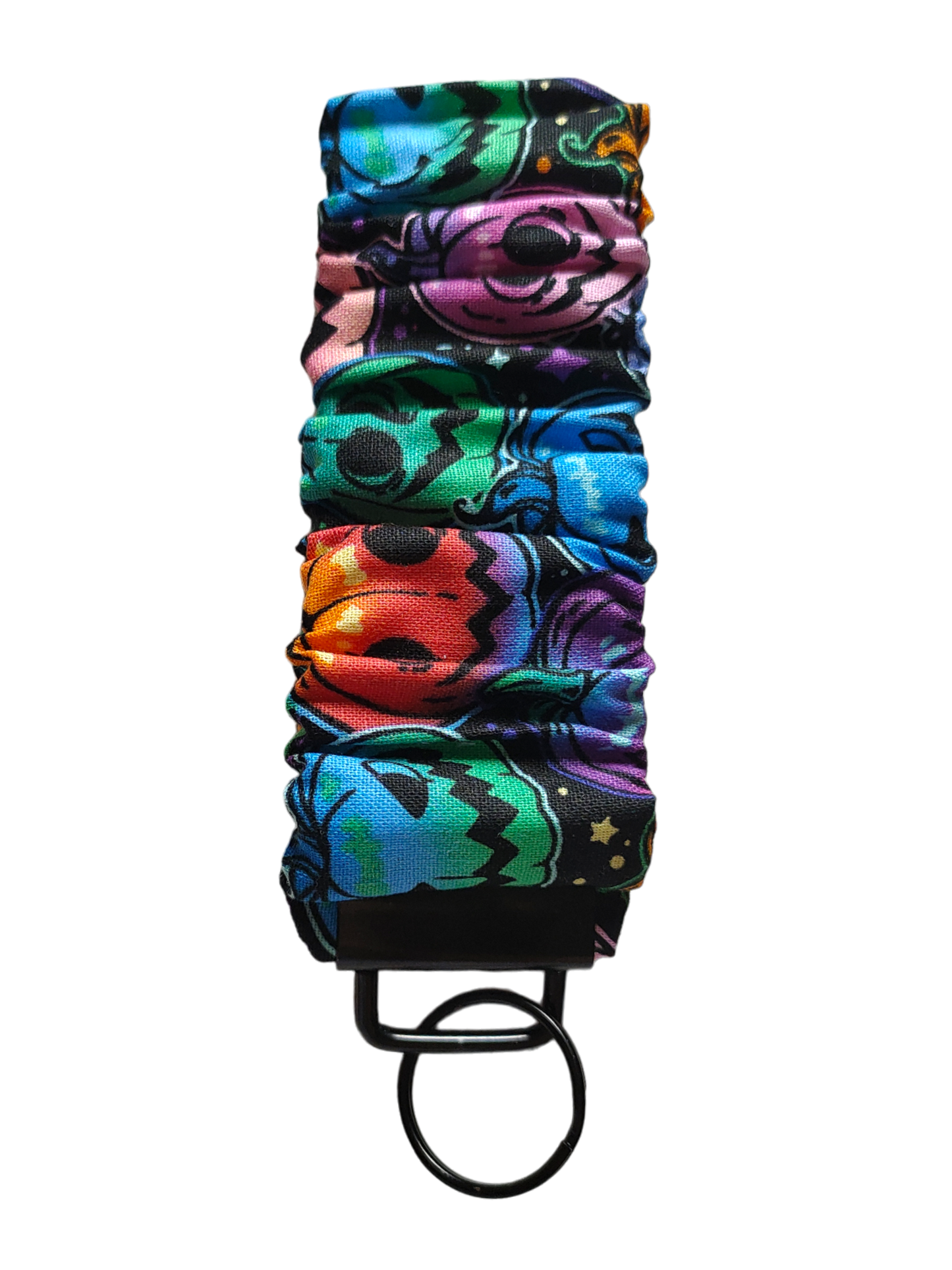 SCRUNCHIE KEY WRISTLET | Rainbow Jack-O-Lantern Pumpkin