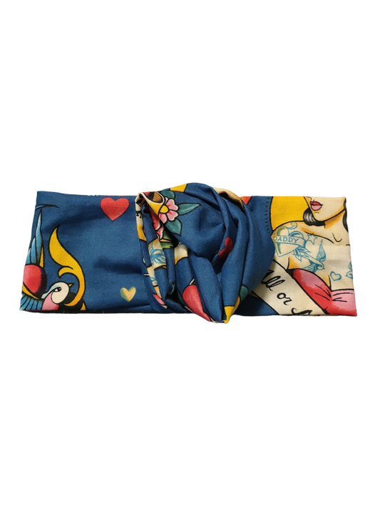 BETTY BOO BANDS™ WIRED HEADWRAP | Pinup Love | Navy Blue