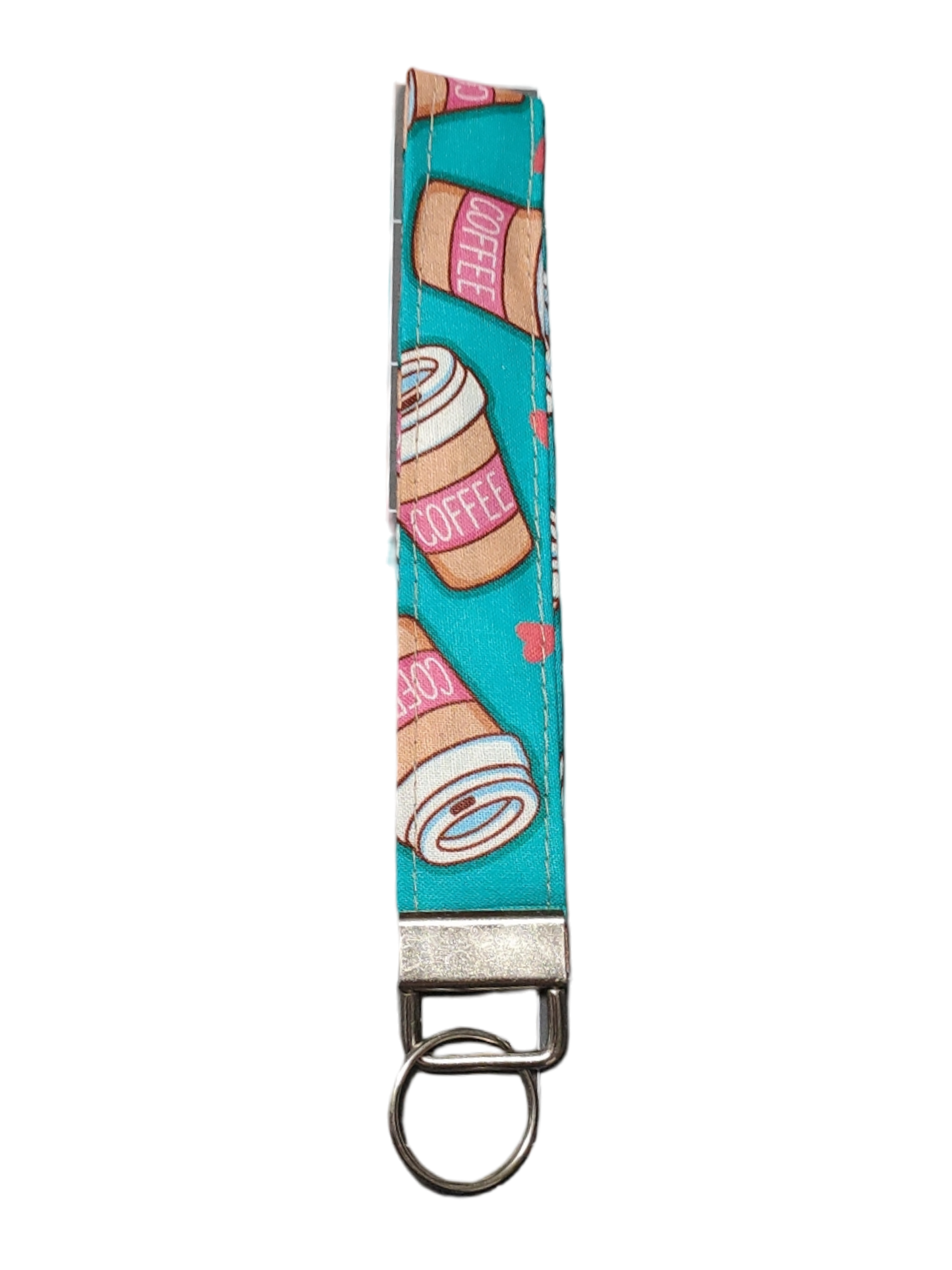 KEY WRISTLET Coffee Cups & Lovehearts (7"x1" approx.)
