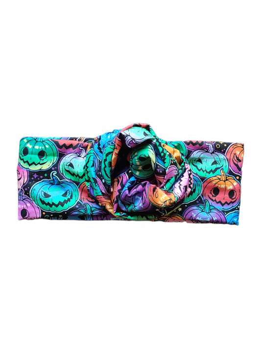 BETTY BOO BANDS™ WIRED HEADWRAP | Rainbow Jack-O-Lantern Pumpkins