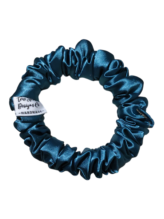 LARGE SKINNY Satin Peacock Teal