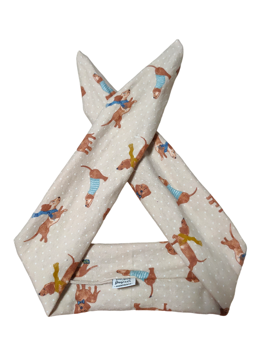 BETTY BOO BANDS™ WIRED HEADWRAP | Flannelette Dachshund Dog