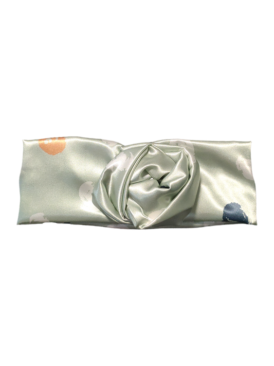 BETTY BOO BANDS™ WIRED HEADWRAP | Satin Light Green | Mint with Dots