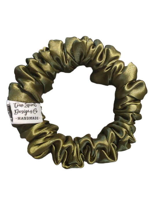 LARGE SKINNY Satin Olive Green