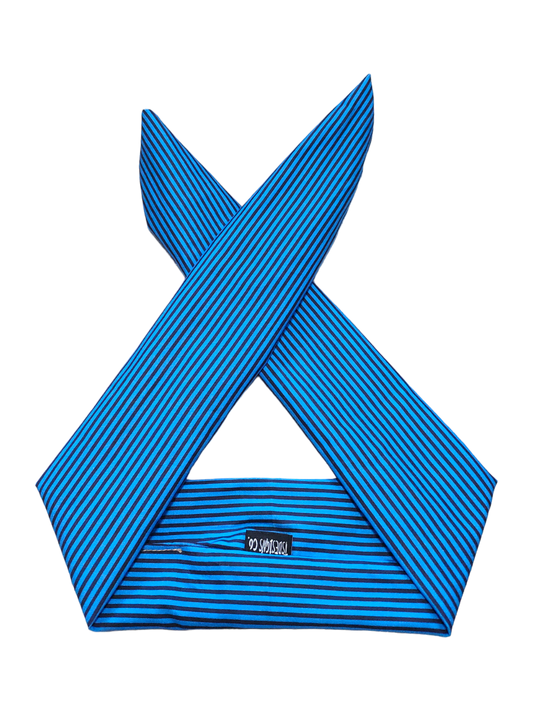 BETTY BOO BANDS™ WIRED HEADWRAP | Wicked Blue & Black Stripes