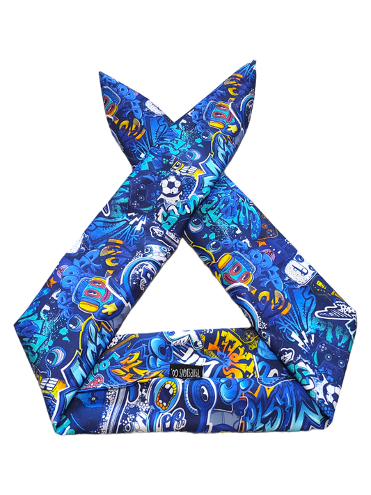 BETTY BOO BANDS™ WIRED HEADWRAP | Graffiti Blue