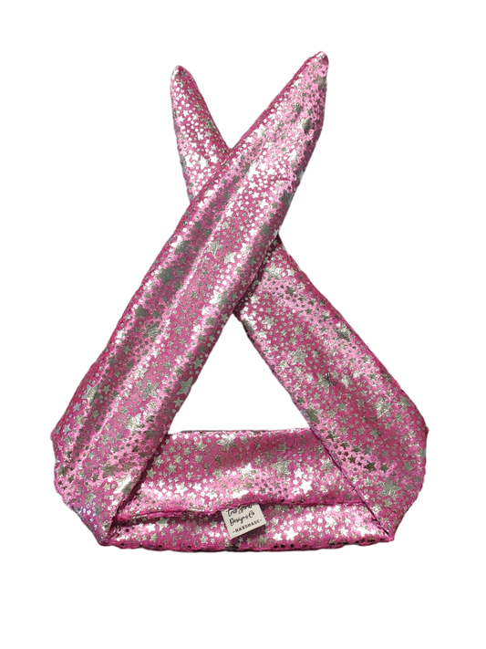 BETTY BOO BANDS™ WIRED HEADWRAP | Silver Stars | Velvet Pink