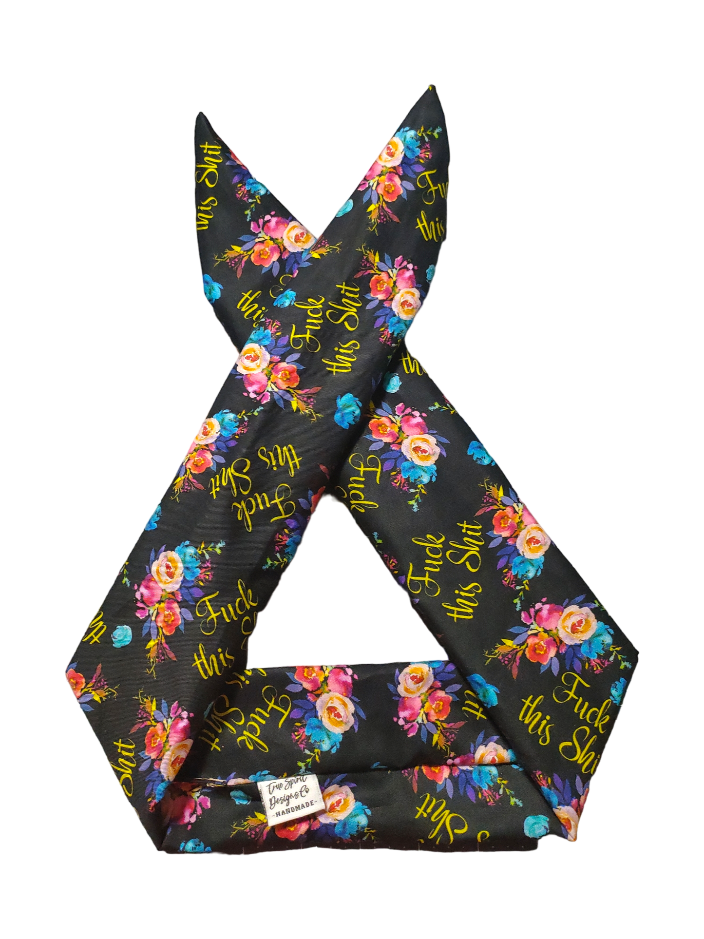 BETTY BOO BANDS™ WIRED HEADWRAP | 18+ Swear Band | F*ck This Sh*t Black, Blue & Yellow