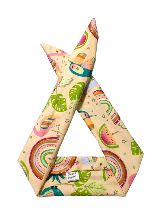 BETTY BOO BANDS™ WIRED HEADWRAP | Tropical Paradiso | Light Orange Cream