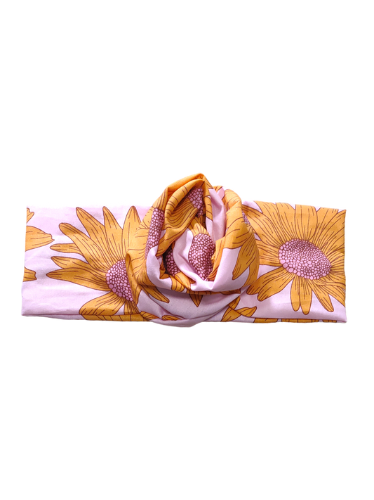 BETTY BOO BANDS™ WIRED HEADWRAP | Sunflowers | Baby Pink