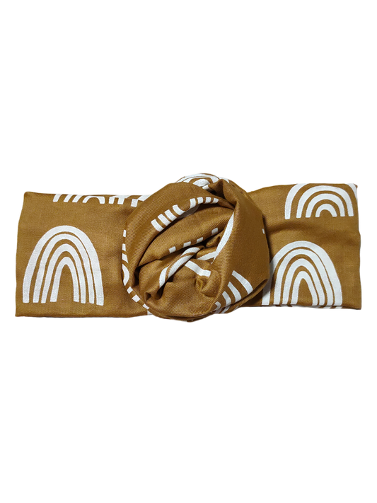BETTY BOO BANDS™ WIRED HEADWRAP | Boho Rainbow | White & Tan Brown