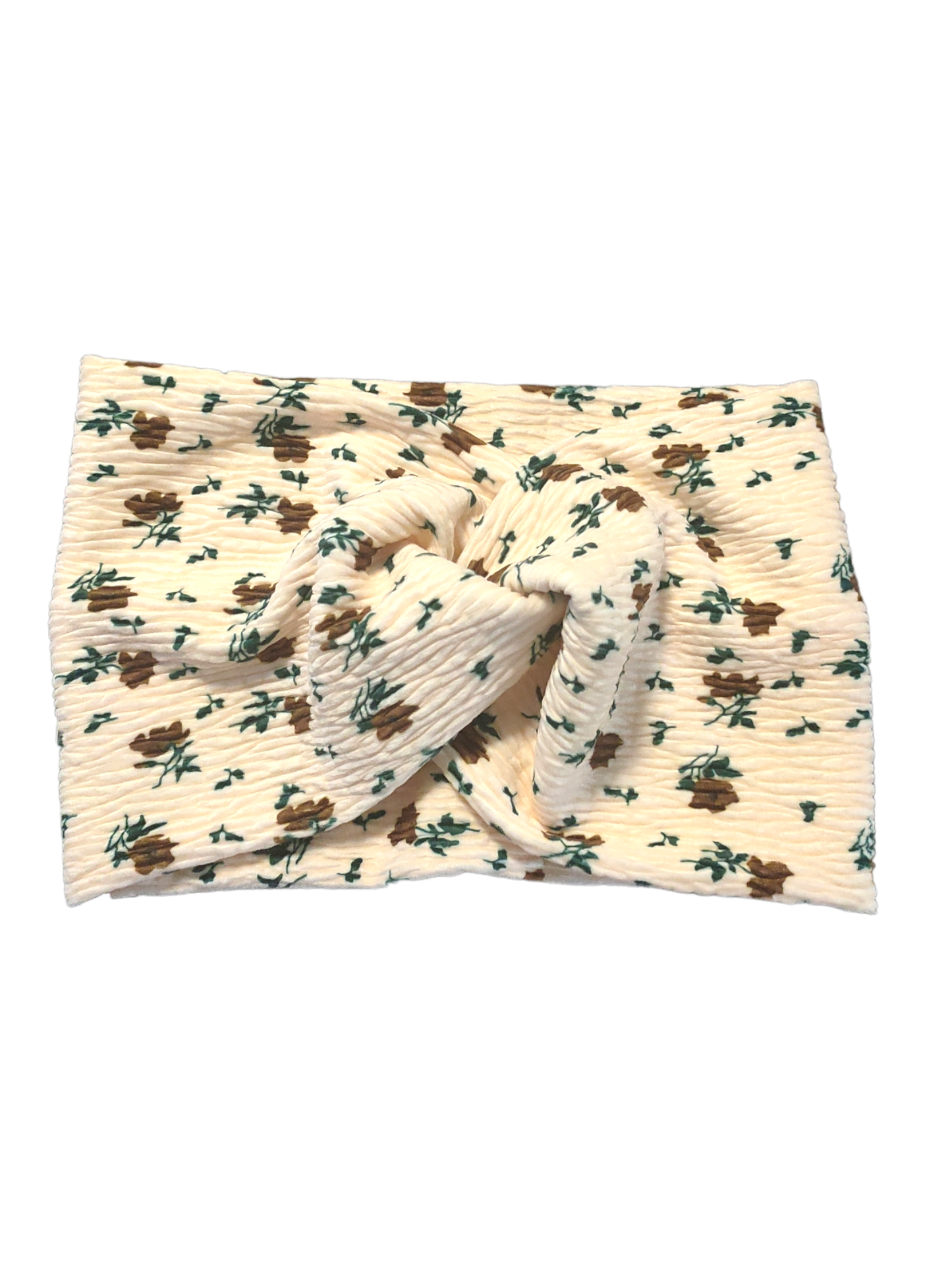 THICK STRETCH BANDS | Knitted Ribbed Cream Floral