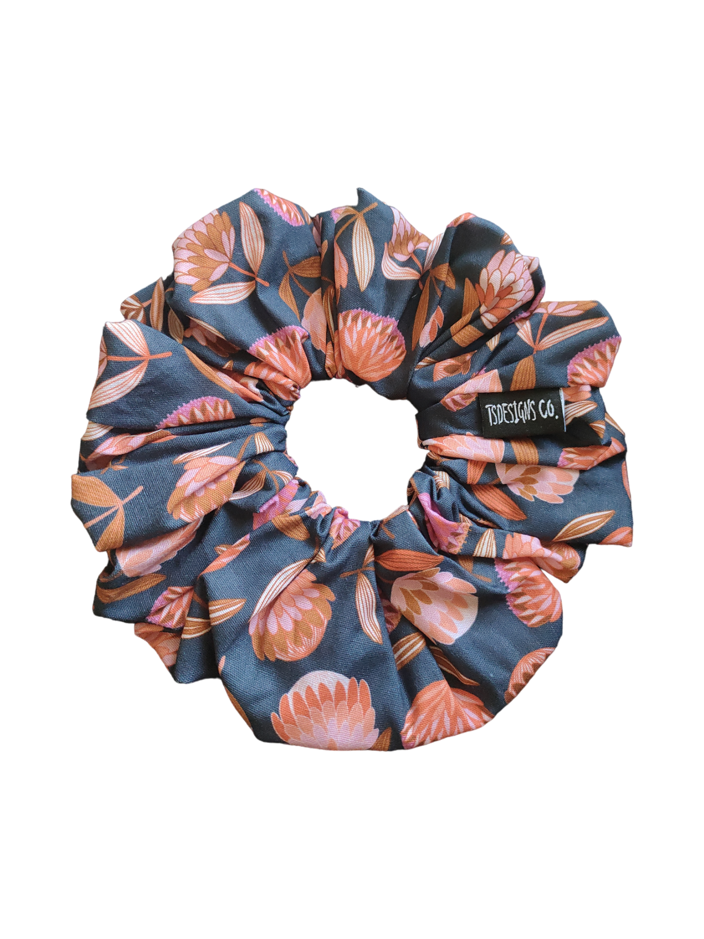 LARGE Esmeralda Navy & Orange Florals