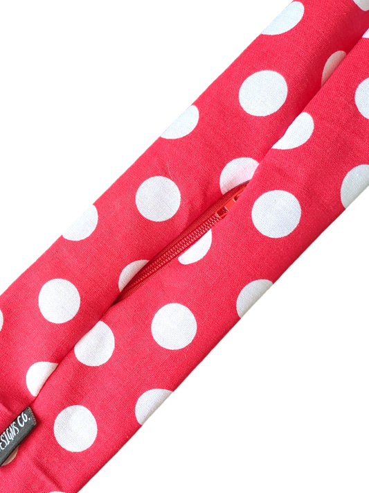 BETTY BOO BANDS™ WIRED HEADWRAP |+ ZIP POCKET | Red Polkadots