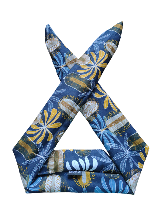 BETTY BOO BANDS™ WIRED HEADWRAP | Navy Australian Banksia