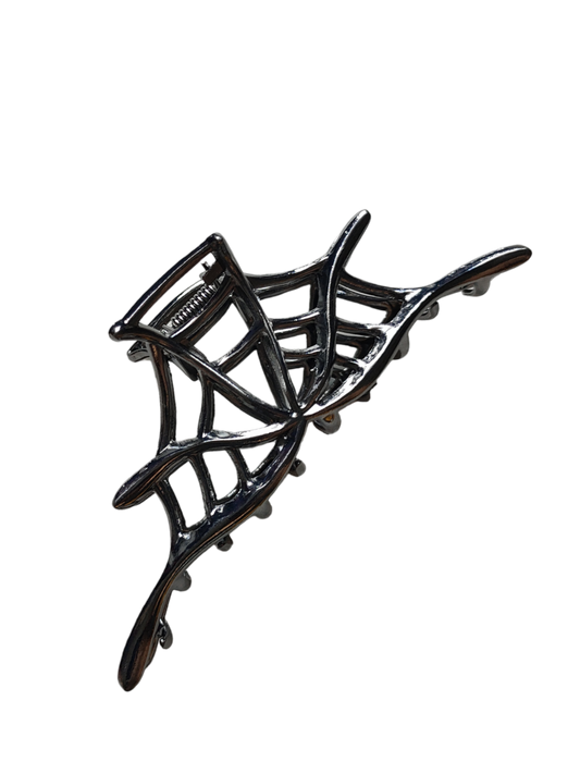 HAIR CLAW | Gunmetal Spider Web