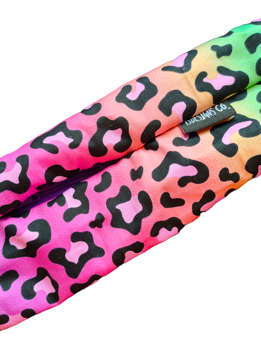 BETTY BOO BANDS™ WIRED HEADWRAP | + ZIP POCKET | Rainbow Leopard