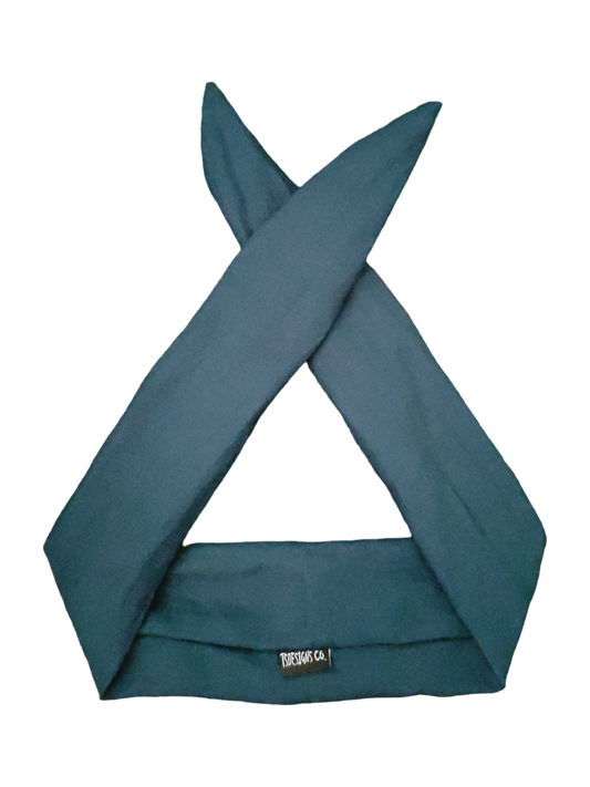 BETTY BOO BANDS™ WIRED HEADWRAP | + ZIP POCKET | Linen Blue