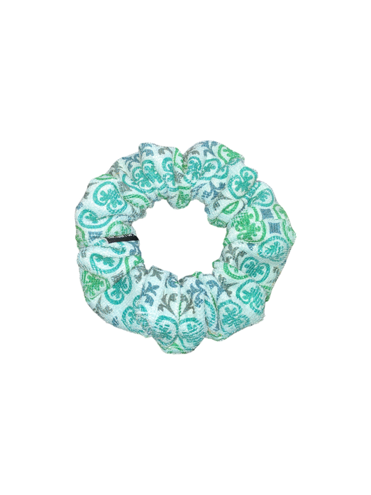 MINI TOWEL SCRUNCHIES | Green Patterned