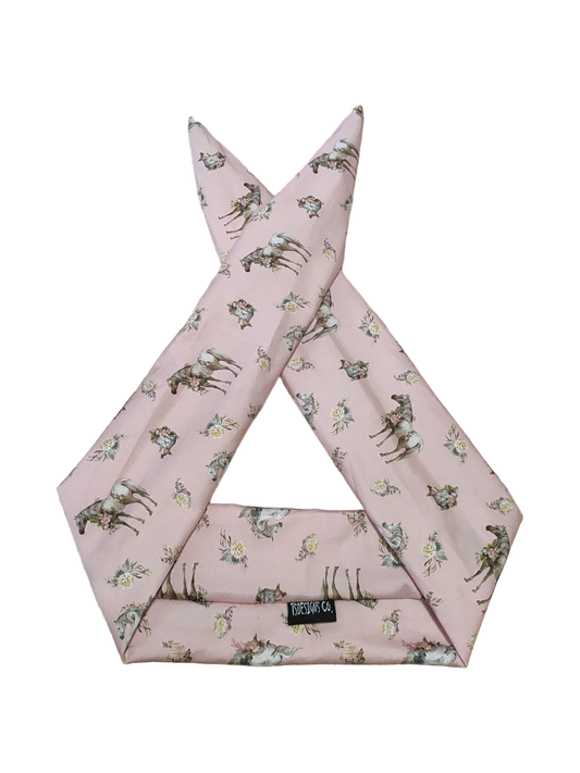 BETTY BOO BANDS™ WIRED HEADWRAP | Horses & Flowers | Pink