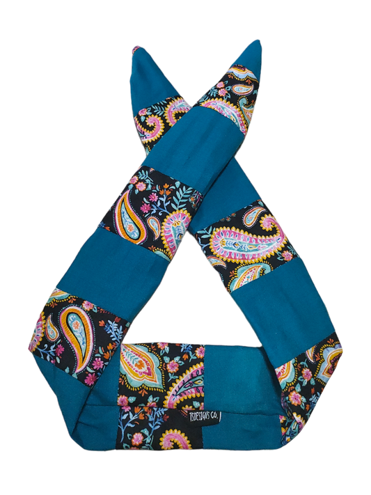 BETTY BOO BANDS™ WIRED HEADWRAP | Zero Fabric Waste | Paisley Boho + Teal