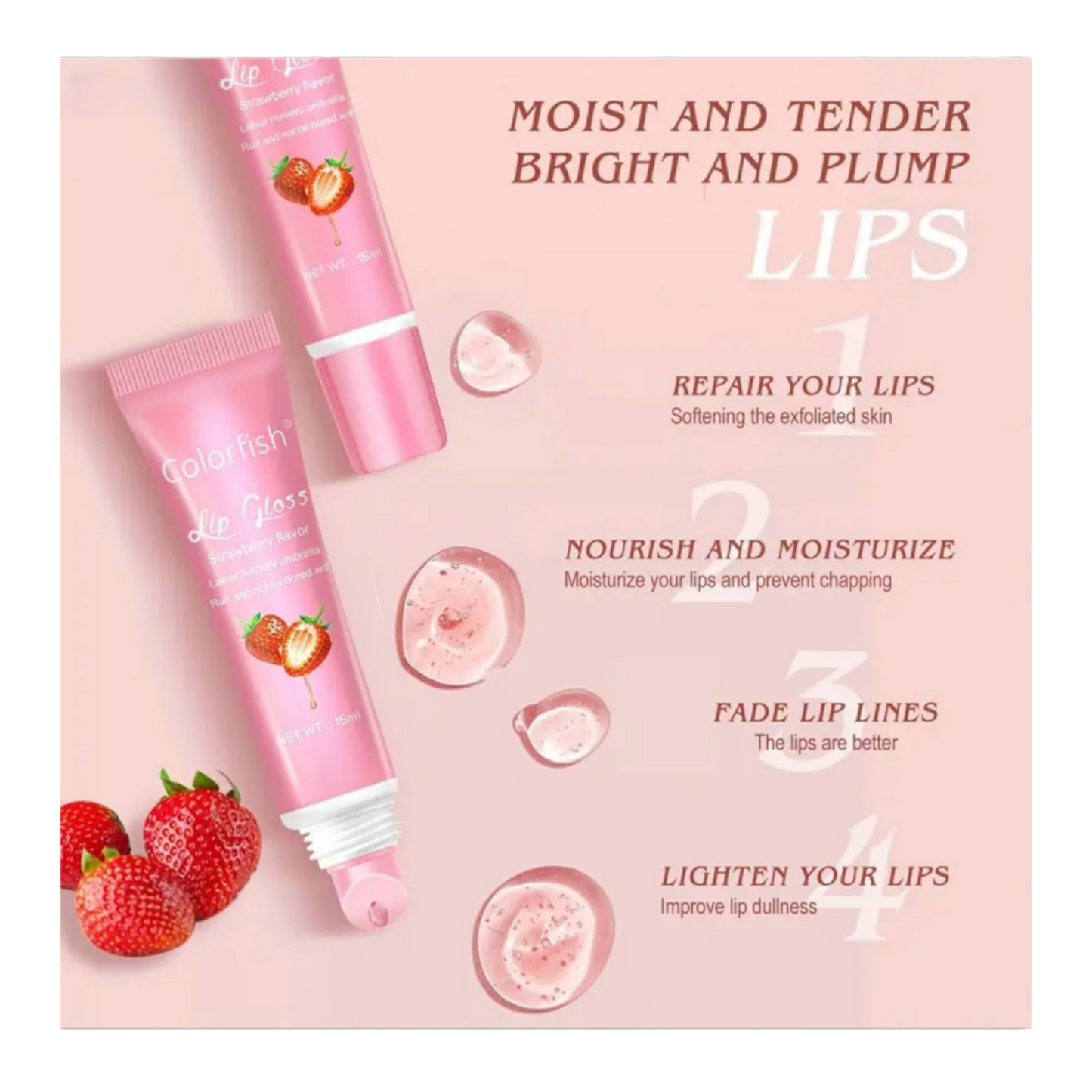 LIP GLOSS | HYDRATING & NOURISHING | 6 FRUIT FLAVOURS AVAILABLE | 15ML LIP MOISTURISER