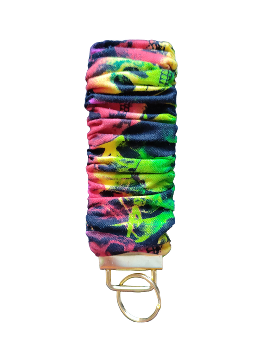 SCRUNCHIE KEY WRISTLET Skulls Rainbow