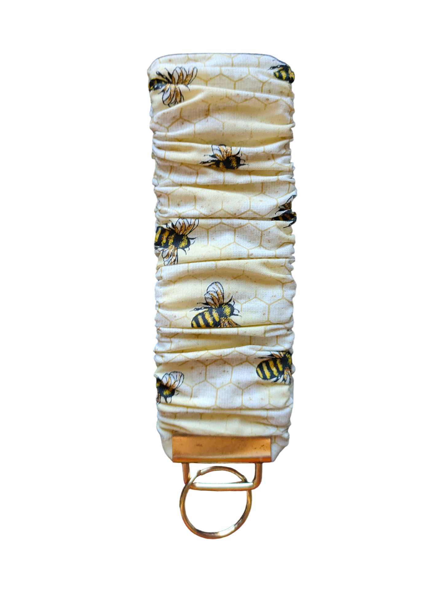 SCRUNCHIE KEY WRISTLET Bee Honeycomb