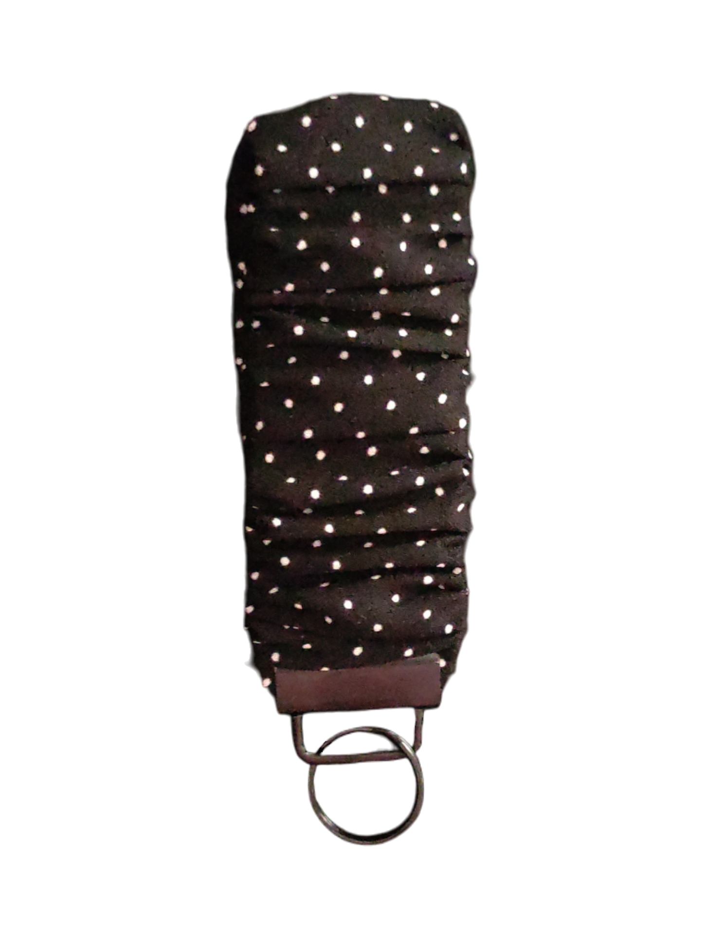 SCRUNCHIE KEY WRISTLET Georgette White Mini Dots | Black