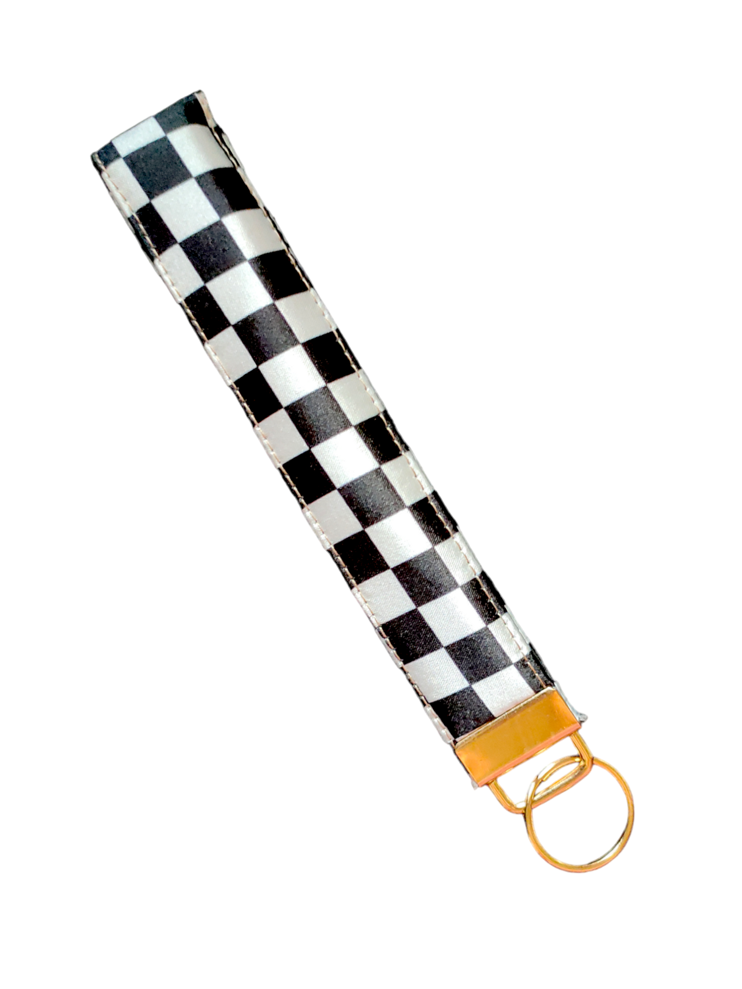 KEY FOB WRISTLET Satin Checkered | Black & White (17cm x 2.5cm approx)