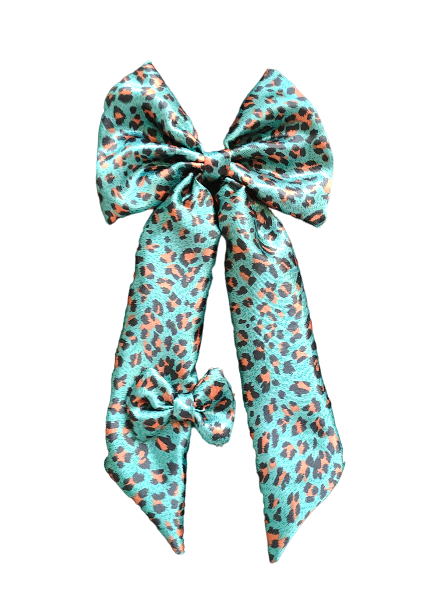 BOWS | Large & Mini Set | Satin Green Leopard