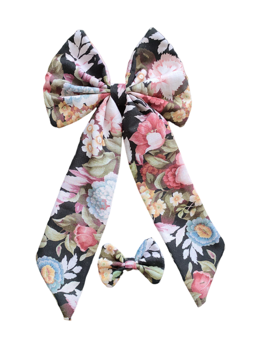 BOWS | Large & Mini Set | Vintage Floral Black