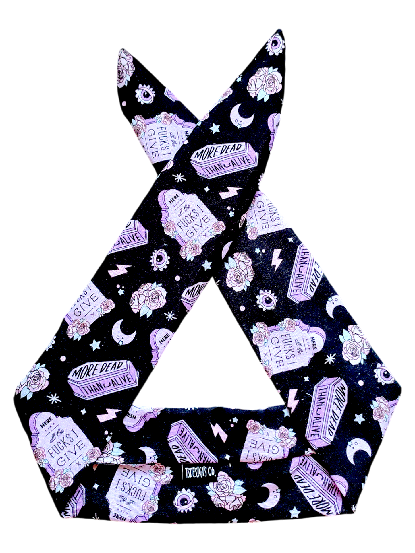 BETTY BOO BANDS™ WIRED HEADWRAP | Swear | Coffin | Here Lies all My F*cks I Give | Purple