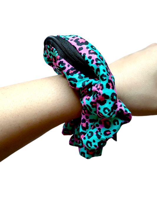 MINI STASH Leopard Teal & Pink