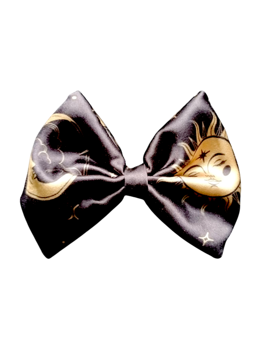 BOWS | Med Single | Satin Sun & Moon | Black & Gold