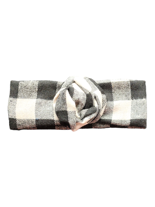 BETTY BOO BANDS™ WIRED HEADWRAP | Wool Fleece Gingham | Black & White
