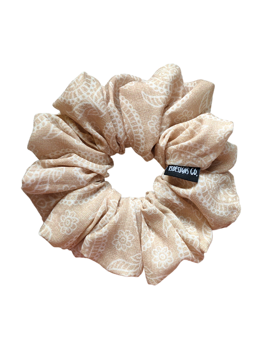 LARGE Linen Boho Paisley Nude