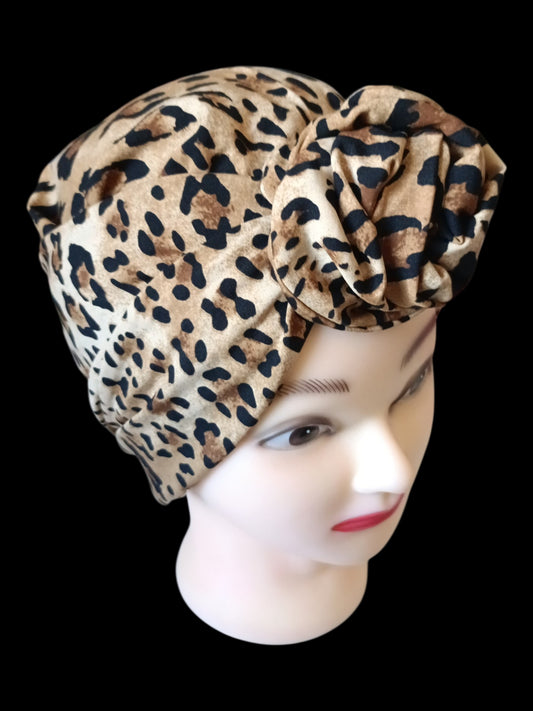 BETTY BOO WIRED TURBAN WRAP | Rayon Leopard