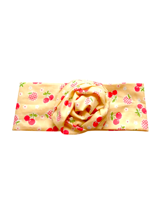 BETTY BOO BANDS™ WIRED HEADWRAP | Cherries & Apples | Yellow