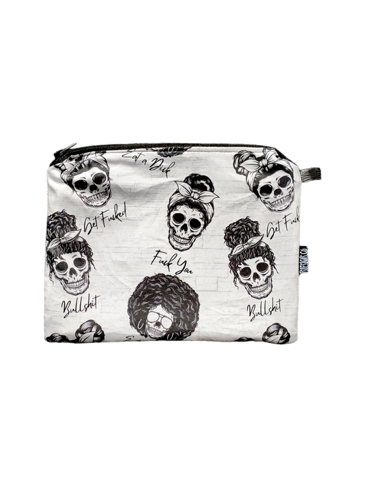 STORAGE ZIP POUCH | Swear 18+ | Skulls White Bullsh*t, Get F*cked