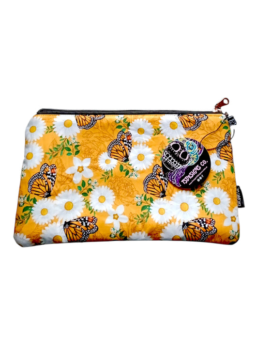 MAKEUP POUCH Large | Monarch Butterflies | Sunshine & Flowers