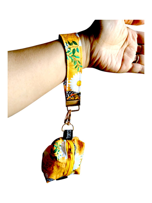 KEY WRISTLET + MINI COIN BAG | Monarch Butterflies | Sunshine & Flowers