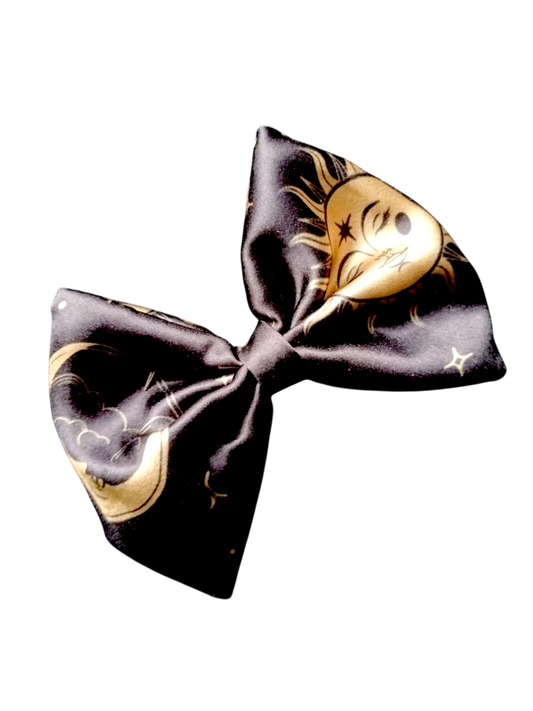 BOWS | Med Single | Satin Sun & Moon | Black & Gold