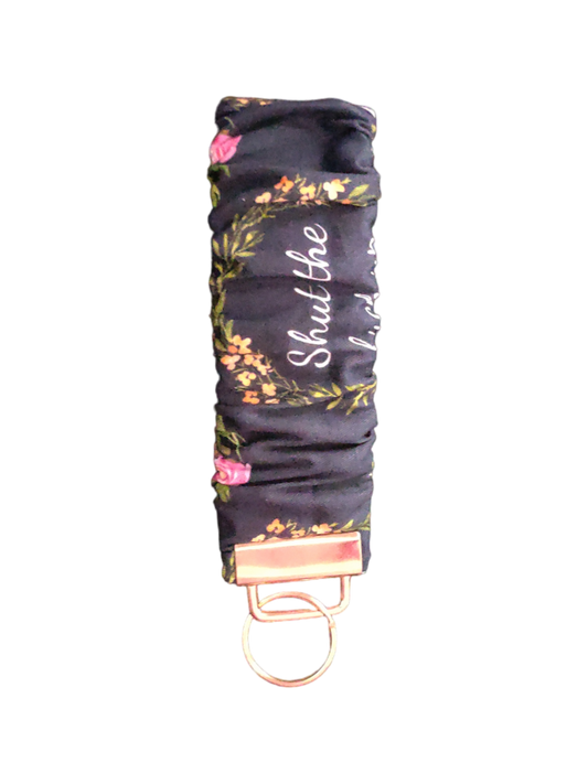SCRUNCHIE KEY WRISTLET Swear | Shut the F*ck Up | Floral Wreath
